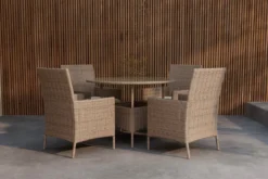 Garten Essgruppe Norimo – 5-teiliges Set aus synthetischem Rattan