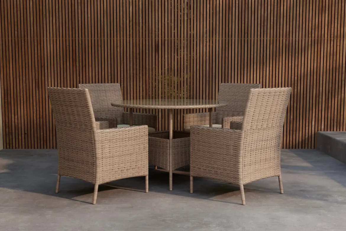 Garten Essgruppe Norimo – 5-teiliges Set aus synthetischem Rattan