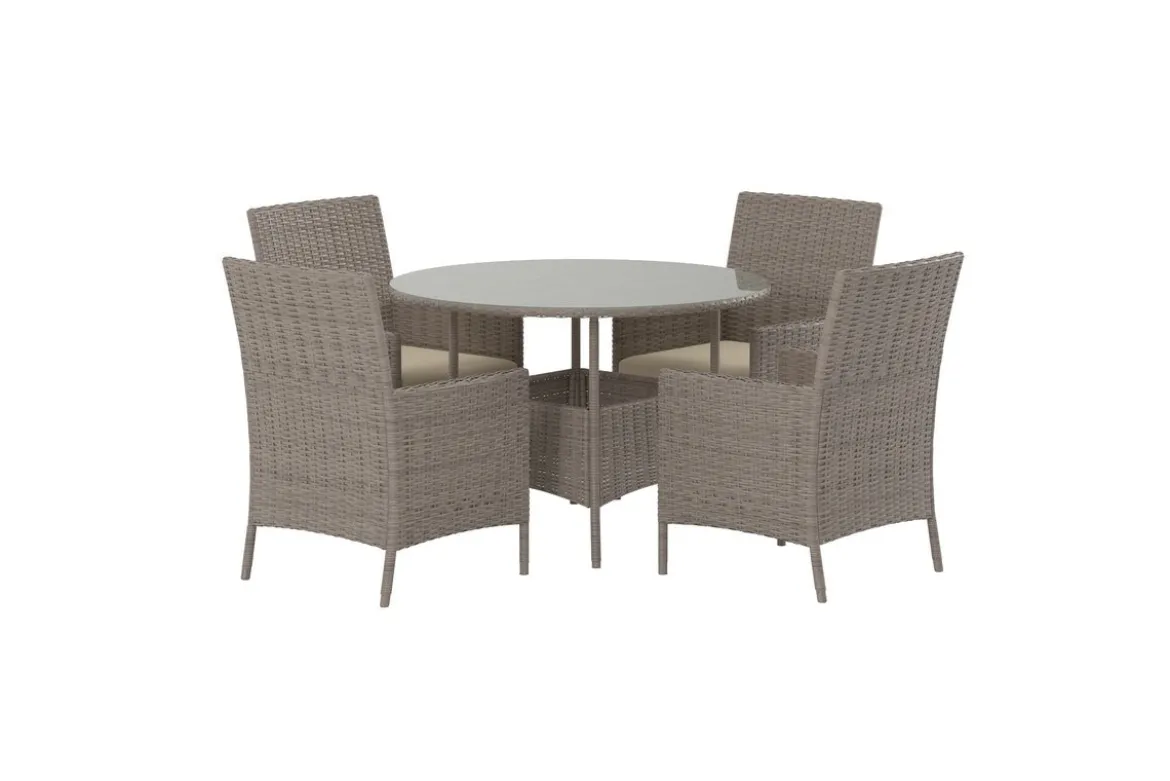 Garten Essgruppe Norimo – 5-teiliges Set aus synthetischem Rattan