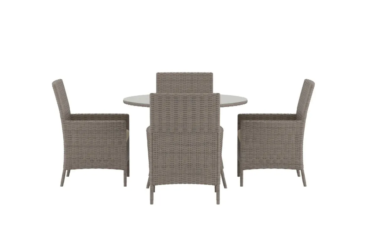 Garten Essgruppe Norimo – 5-teiliges Set aus synthetischem Rattan