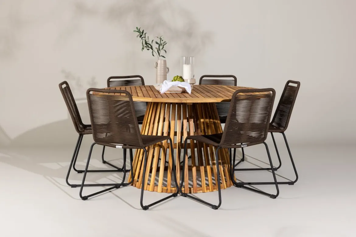 Garten Essgruppe Noris – 7-teiliges Gartenmöbel-Set mit Tisch aus Akazie