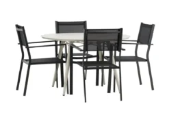 Garten Essgruppe Orlena – 5-teiliges Set in Beige/Schwarz