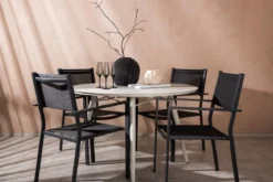 Garten Essgruppe Orlena – 5-teiliges Set in Beige/Schwarz