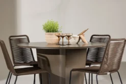 Garten Essgruppe Santa – 5-teiliges Gartenmöbel-Set mit rundem Tisch