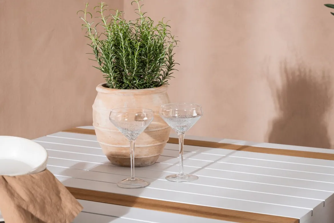 Garten Essgruppe Sarova – 5-teiliges Set in Weiß/Braun