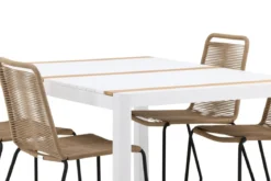 Garten Essgruppe Sarova – 5-teiliges Set in Weiß/Braun