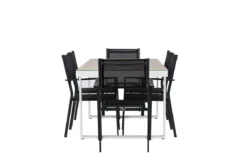 Garten Essgruppe Silva – 7-teiliges Gartenmöbel-Set in Schwarz/Weiß