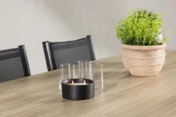 Garten Essgruppe Silva – 7-teiliges Gartenmöbel-Set in Schwarz/Weiß