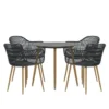 Garten Essgruppe Solina – 5-teiliges Set mit Keramik-Tischplatte