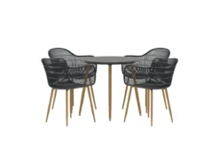 Garten Essgruppe Solina – 5-teiliges Set mit Keramik-Tischplatte
