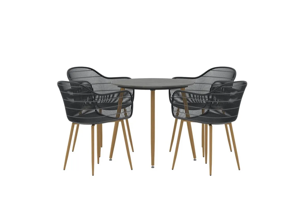 Garten Essgruppe Solina – 5-teiliges Set mit Keramik-Tischplatte