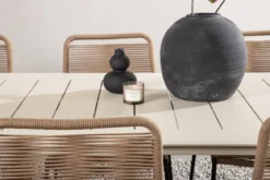 Garten Essgruppe Teneriffa– 7-teiliges Gartenmöbel-Set Beige/Braun
