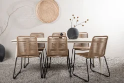 Garten Essgruppe Teneriffa– 7-teiliges Gartenmöbel-Set Beige/Braun