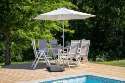 Garten Essgruppe Toulouse – 8-teiliges Gartenmöbel-Set aus Aluminium und Textilene