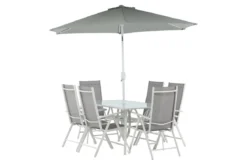 Garten Essgruppe Toulouse – 8-teiliges Gartenmöbel-Set aus Aluminium und Textilene