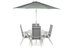 Garten Essgruppe Toulouse – 8-teiliges Gartenmöbel-Set aus Aluminium und Textilene