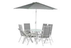 Garten Essgruppe Toulouse – 8-teiliges Gartenmöbel-Set aus Aluminium und Textilene