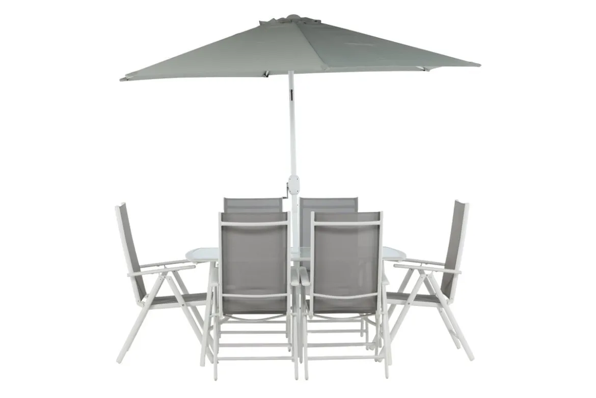 Garten Essgruppe Toulouse – 8-teiliges Gartenmöbel-Set aus Aluminium und Textilene