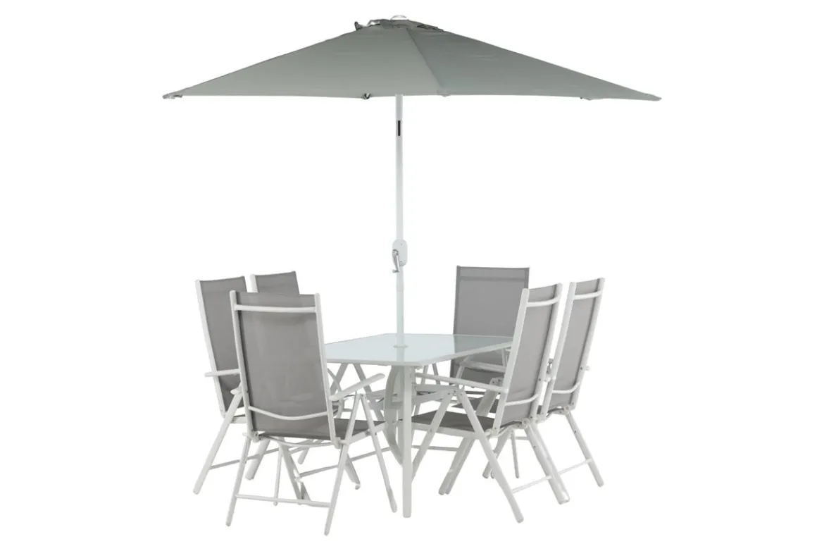 Garten Essgruppe Toulouse – 8-teiliges Gartenmöbel-Set aus Aluminium und Textilene
