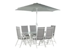 Garten Essgruppe Toulouse – 8-teiliges Gartenmöbel-Set aus Aluminium und Textilene