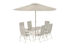 Garten Essgruppe Toulouse – 8-teiliges Gartenmöbel-Set in Beige