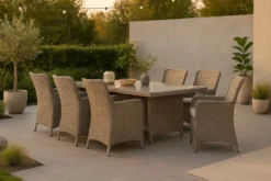 Garten Essgruppe Valencia” – 7-teiliges Gartenmöbel-Set aus Polyrattan