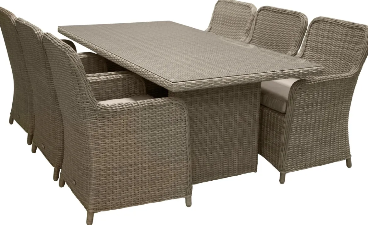 Garten Essgruppe Valencia” – 7-teiliges Gartenmöbel-Set aus Polyrattan