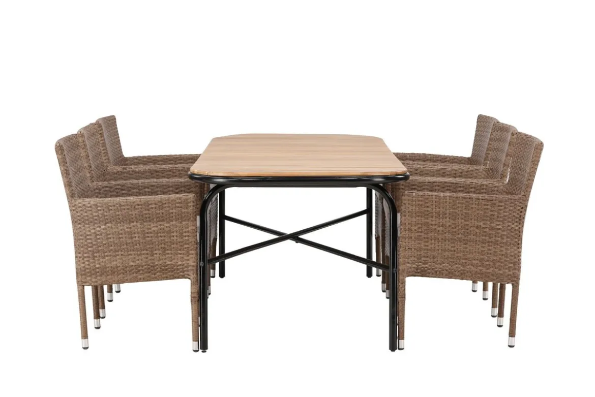 Garten Essgruppe Vesta – 7-teiliges Gartenmöbel-Set mit Tisch aus Akazienholz