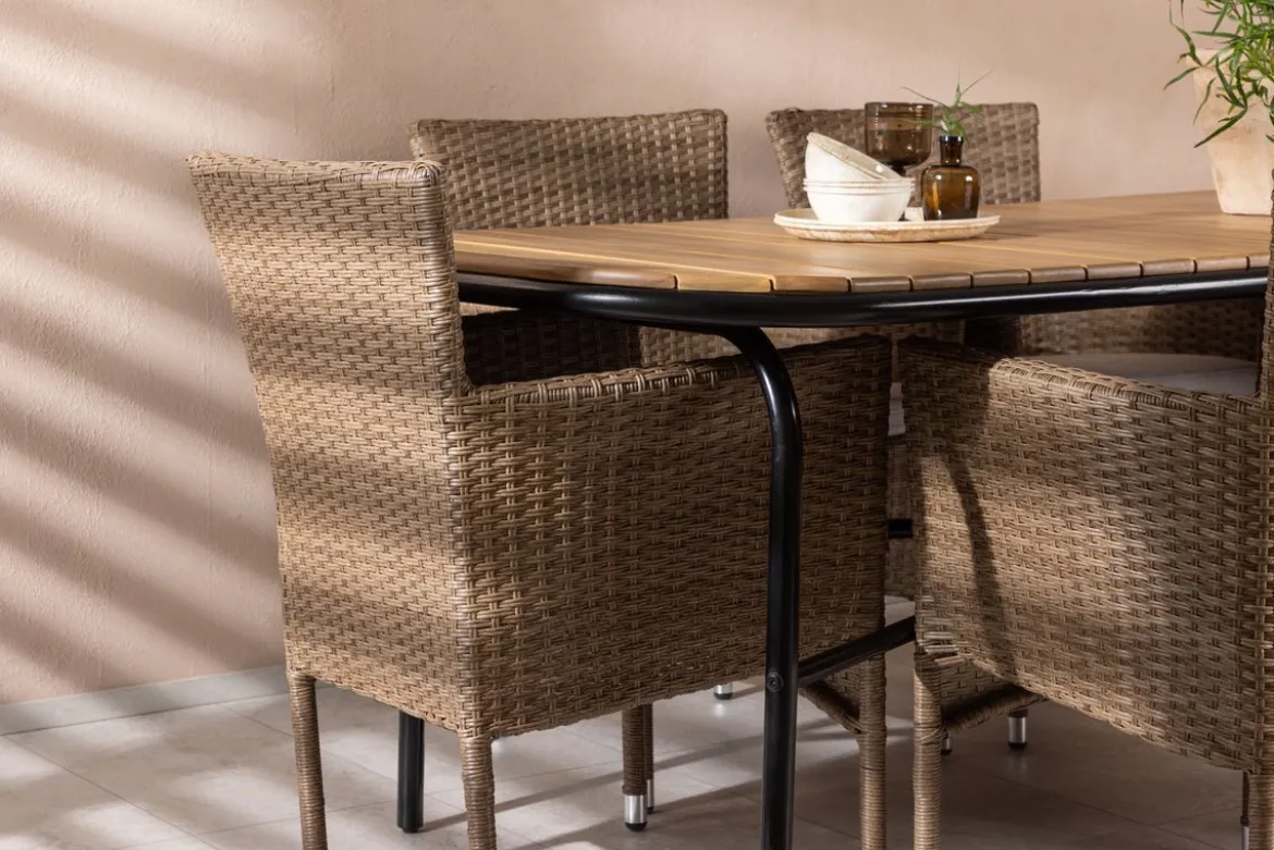 Garten Essgruppe Vesta – 7-teiliges Gartenmöbel-Set mit Tisch aus Akazienholz