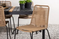 Garten Essgruppe Virello – 5-teiliges Gartenmöbel-Set in Schwarz/Braun