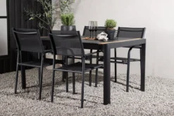 Garten Essgruppe Wylera – 5-teiliges Gartenmöbel-Set in Schwarz