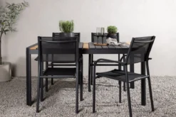 Garten Essgruppe Wylera – 5-teiliges Gartenmöbel-Set in Schwarz