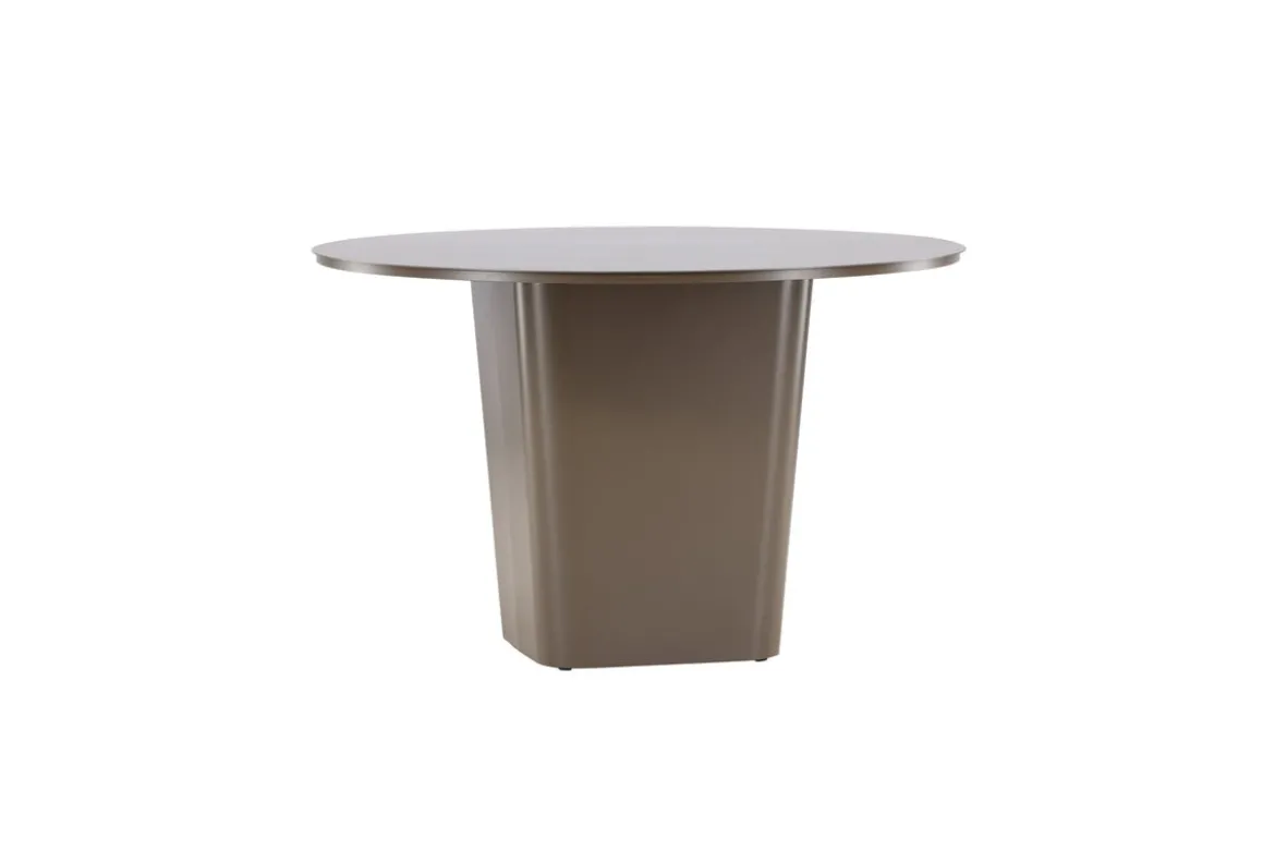 Garten Esstisch Calma - Ø 120cm aus braunem Aluminium