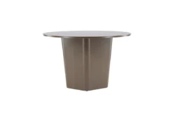 Garten Esstisch Calma - Ø 120cm aus braunem Aluminium