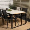 Garten Esstisch Lorenzo - 200x90 cm mit einer Tischplatte aus Glas und Teakholz