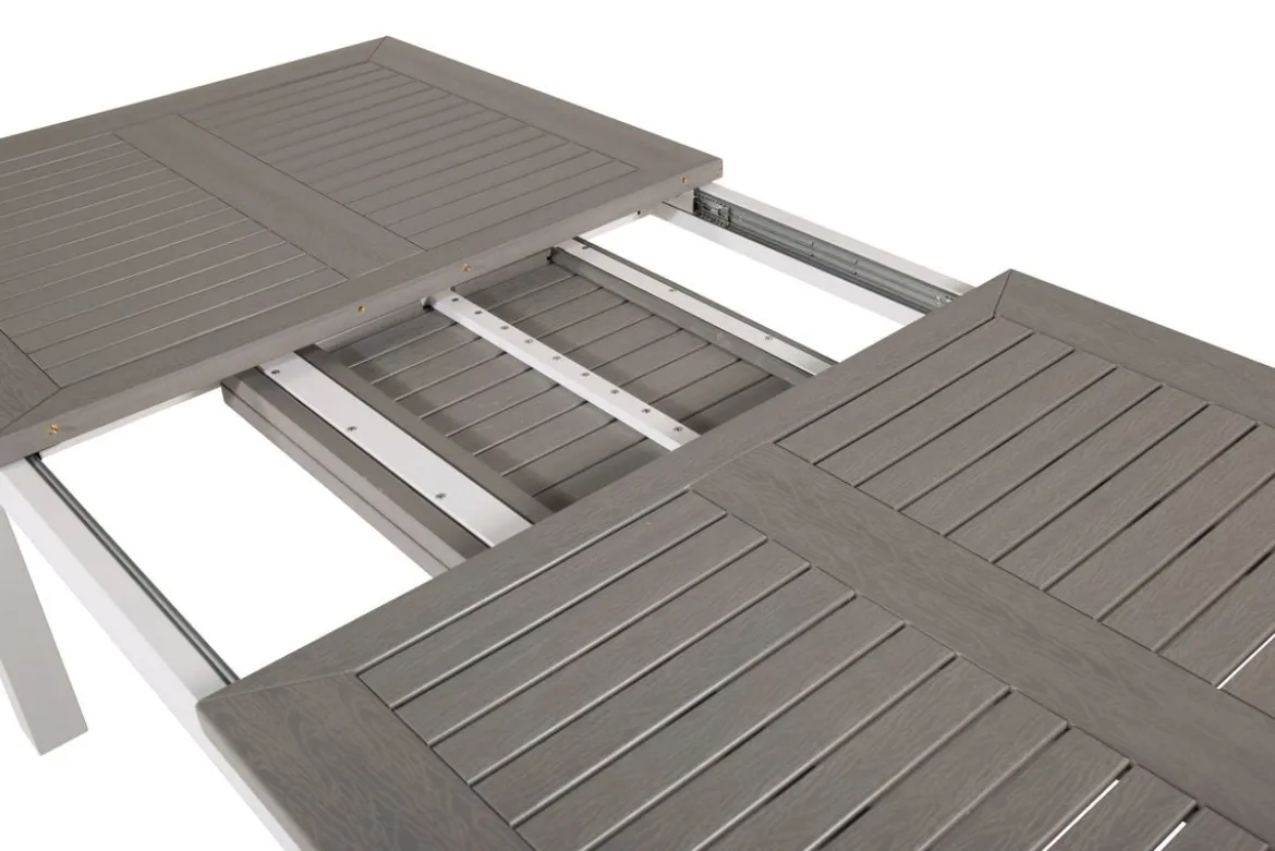 Garten Esstisch Ravello - Ausziehbar von 152 auf 210 cm mit weißem Aluminiumgestell