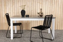 Garten Esstisch Ravello - Ausziehbar von 152 auf 210 cm mit weißem Aluminiumgestell