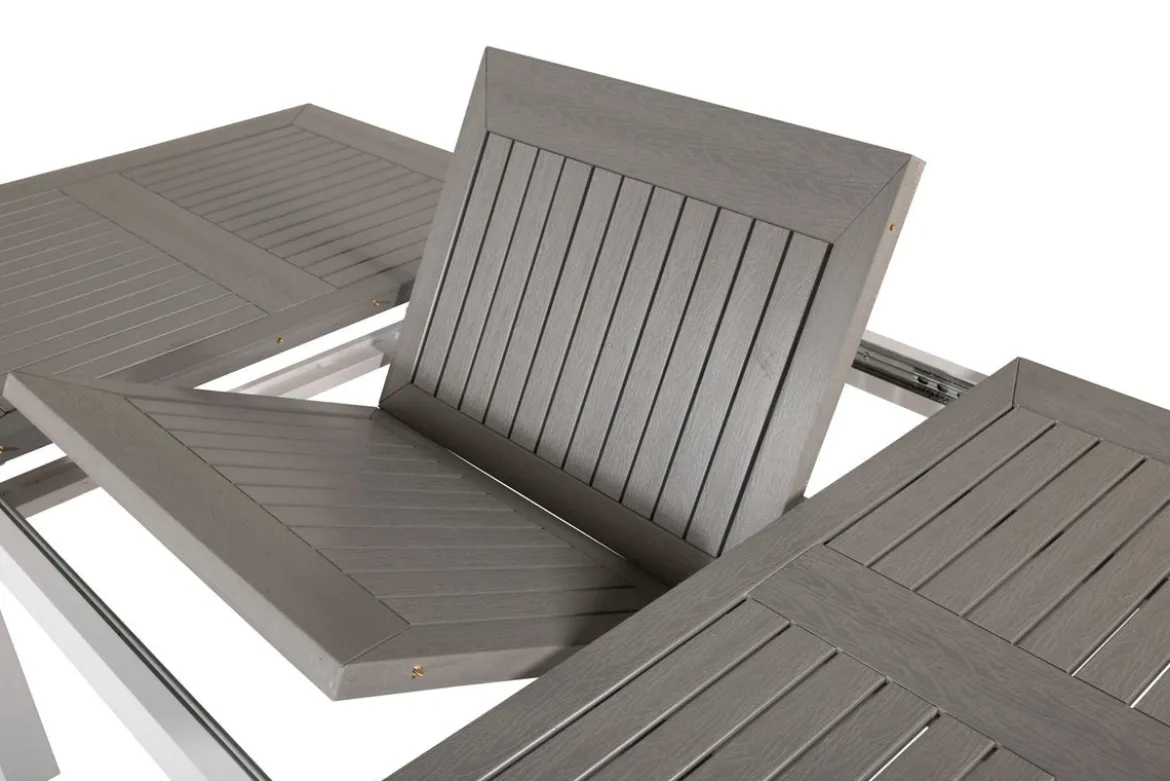 Garten Esstisch Ravello - Ausziehbar von 152 auf 210 cm mit weißem Aluminiumgestell