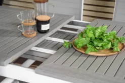 Garten Esstisch Ravello - Ausziehbar von 152 auf 210 cm mit weißem Aluminiumgestell