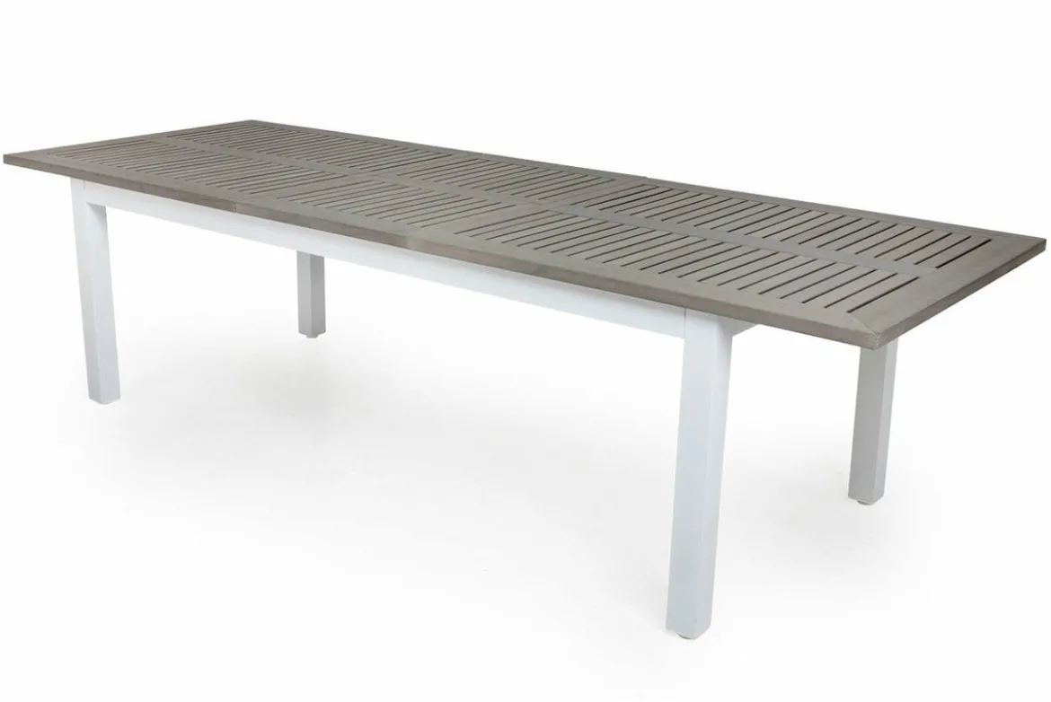 Garten Esstisch Ravello - Ausziehbar von 152 auf 210 cm mit weißem Aluminiumgestell