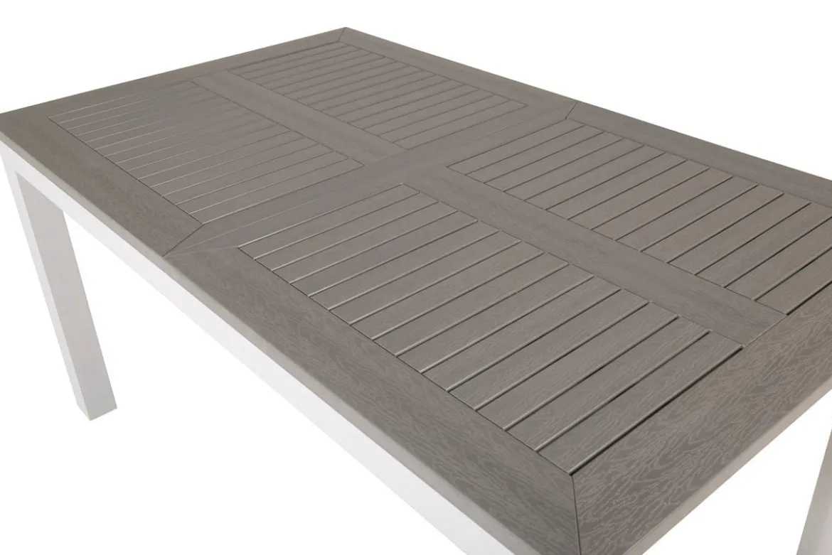 Garten Esstisch Ravello - Ausziehbar von 152 auf 210 cm mit weißem Aluminiumgestell