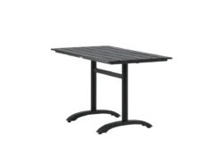 Garten Esstisch Salento - 120x90 cm in Schwarz mit einer Tischplatte aus Aintwood
