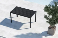 Garten Esstisch Siena - 140x80 cm aus Aluminium und Polywood in Beige oder Schwarz