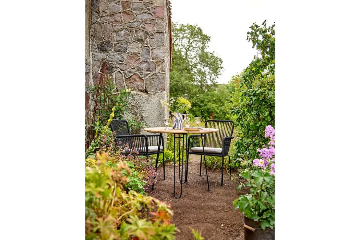 Garten-Esstisch Tavon – FSC®-Teakholz mit Metallgestell