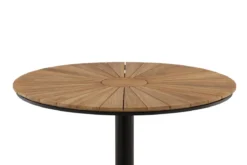 Garten Esstisch Terra - Ø 120cm aus Aluminium und Teakholz
