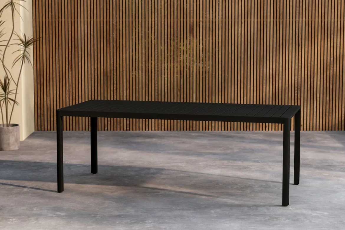 Garten Esstisch Vento - 200x90 cm aus Aluminium in Beige oder Schwarz