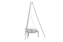 Garten Feuerschale mit Schwenkgrill Flamio - aus Stahl in Silber
