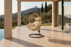 Garten Hängesessel Mercy - aus Rattan/Metall in Natur