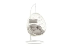 Garten Hängesessel Vegas - aus Rattan/Metall in Weiß