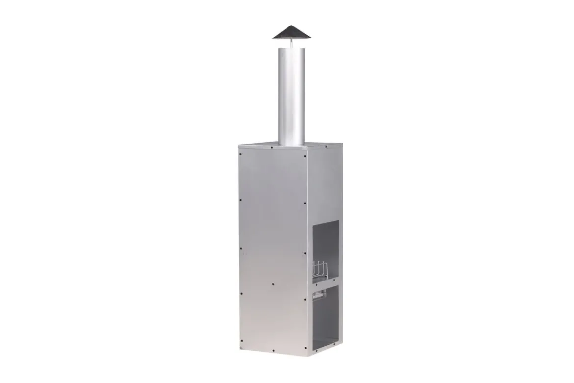 Garten Kamin Arne - aus Stahl mit Schornstein in Silber